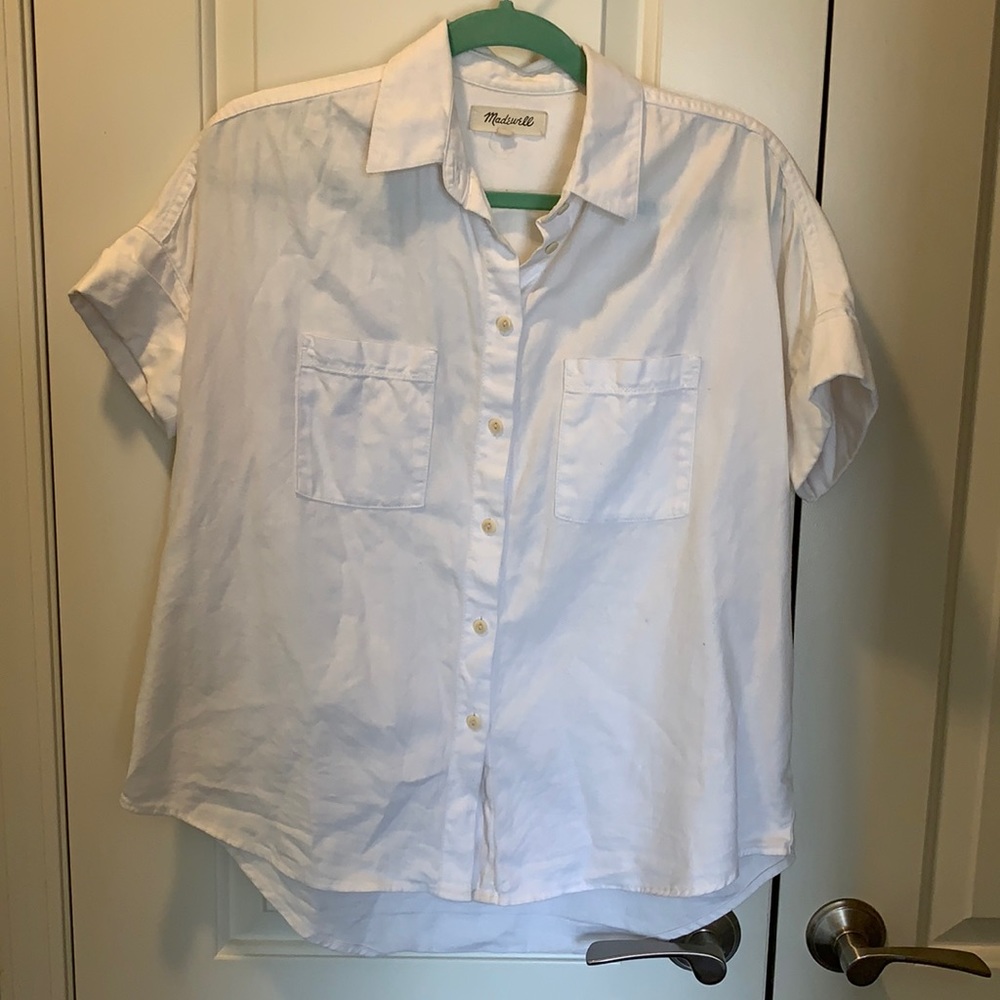 Madewell oversized short sleeve dress shirt